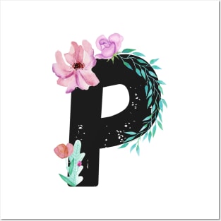 Letter P - Botanical English Alphabet, Name Initial Posters and Art